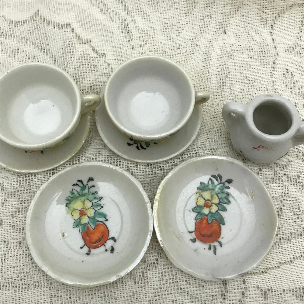 Vintage Miniature Floral Tea Set:‎ 1960s Japan Doll Dishes